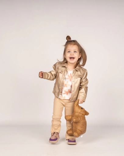 Bakkaboe meisjes modieuze look – Metallic jasje