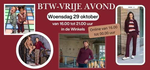 BTW-vrije avond op woensdag 29 oktober!