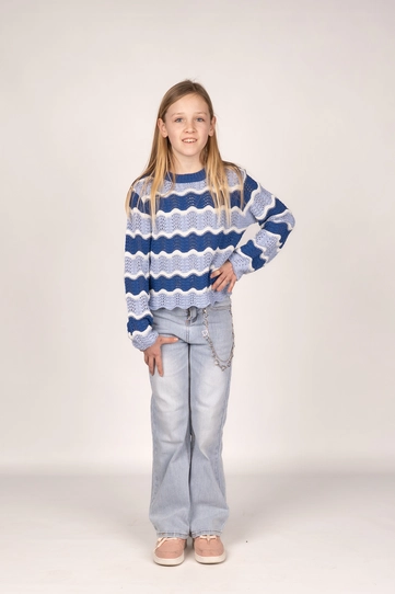 D-zine meisjes modieuze look – Ajourbrei trui 