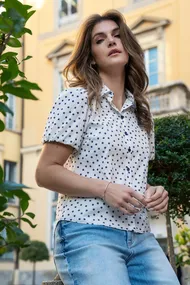 Dames blouse pofmouw