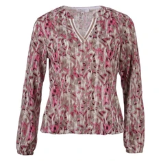 Dames shirt V-hals all-over dessin