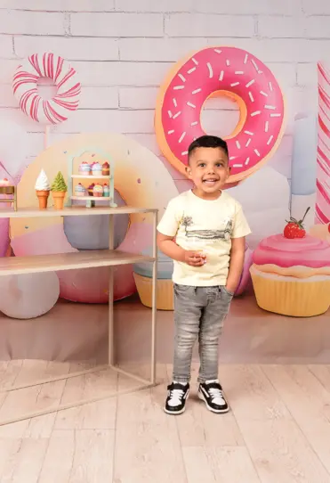 Dirkje baby jongens look met printshirt en stretch jeans 