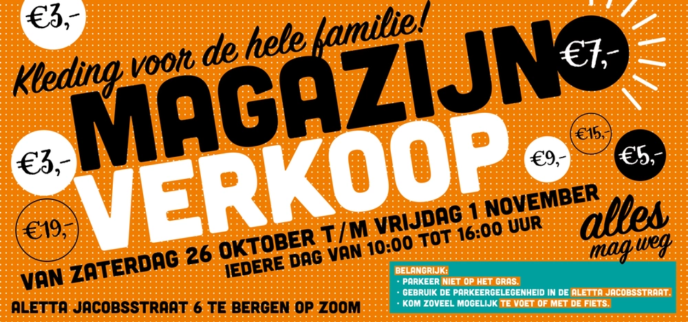 Het is weer tijd voor onze magazijnverkoop