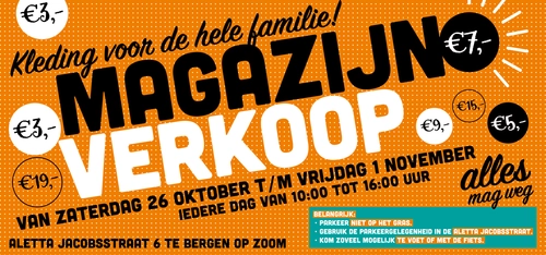Het is weer tijd voor onze magazijnverkoop