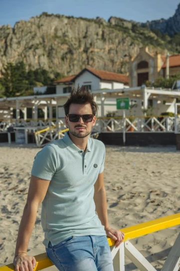 Jacquard Polo en Sweatdenim Short