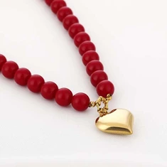 Kralen ketting hartje
