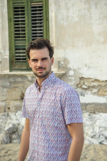 Overhemd met Minimaldessin en Sasco Short